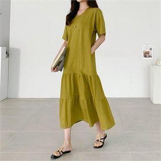 U-neck Long T-shirt Dress