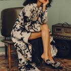 Milk Cow Print Bell-sleeve Single-button Coat