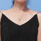 925 Sterling Silver Fringed Pendant Necklace As Shown In Figure - One Size