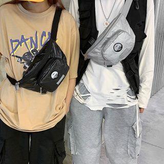 Embroidered Zip Sling Bag