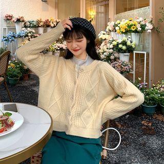 Button-up Cable-knit Cardigan