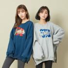 Side-zip Letter Embroidered Loose Pullover