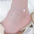 Star Sterling Silver Anklet Silver - One Size