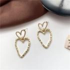 Alloy Heart Dangle Earring 1 Pair - Earring - Gold - One Size