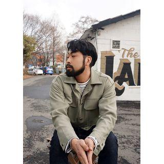 Snap-button Cotton Trucker Jacket