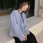Fleece Loose-fit Jacket / Plain Long-sleeve Dress