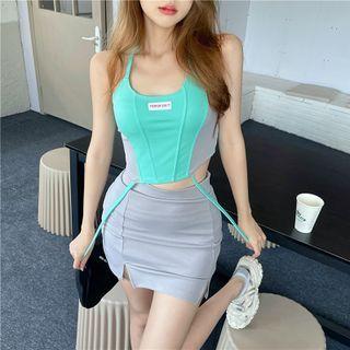 Two-tone Camisole Top / Pencil Skirt