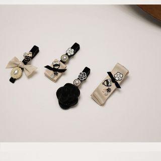 Fabric Flower / Bow / Faux Pearl Hair Clip