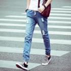 Ankle-band Cuffed Jeans