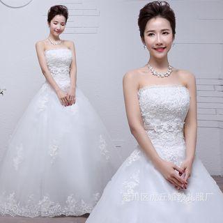 Lace Strapless Wedding Ball Gown