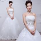 Lace Strapless Wedding Ball Gown