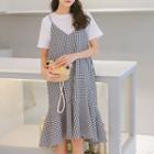 Spaghetti Strap Ruffled Gingham Dress