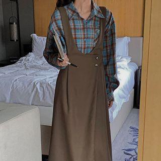 Button-up Maxi Overall Dress