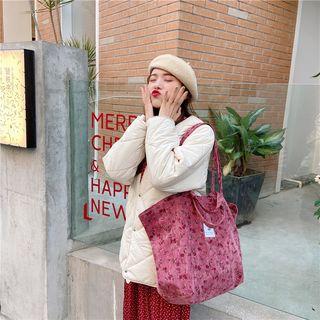 Rose Print Corduroy Shopper Bag