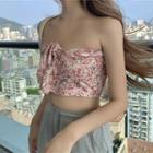 Flower Print Tube Top As Shown In Figure - One Size