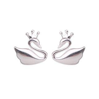 S925 Silver Swan Stud Earring As Shown In Figure - One Size