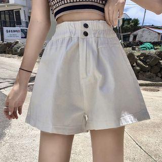 Denim Wide-leg Shorts White - One Size