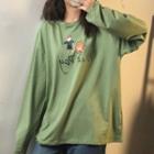 Long-sleeve Cartoon-print T-shirt