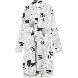 Newspaper Print Shirtdress