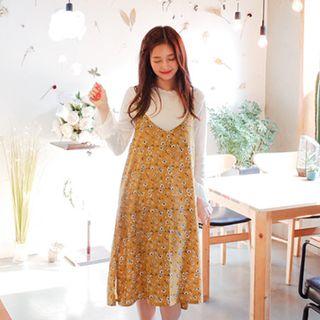 Spaghetti-strap A-line Chiffon Dress