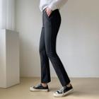 Band-waist Semi Boot-cut Pants In 2 Lengths