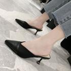 Cap-toe Knit Kitten Heel Mules