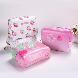 Strawberry Print Makeup Pouch