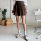 A-line Mini Pleat Skirt Beige - One Size