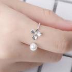 Flower Open Ring White Gold - One Size