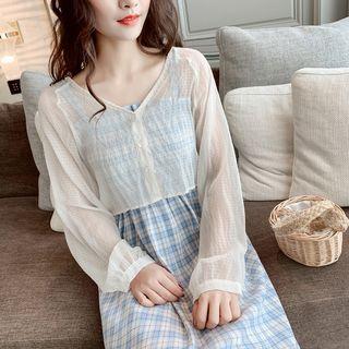 Buttoned Light Jacket Almond - One Size