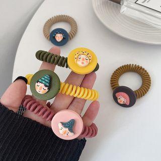 Cartoon Wooden Coil Hair Tie