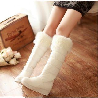 Faux Fur Panel Tall Snow Boots