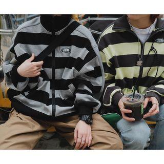 Logo Striped Zip-up Jacket