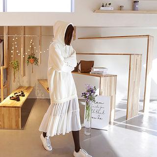 Hooded Chiffon-hem Pullover Dress
