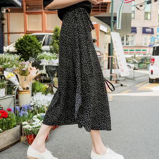 Dot / Pattern Long Wrap Skirt
