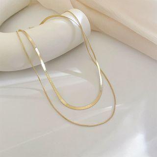 Layered Alloy Necklace Necklace - Gold - One Size