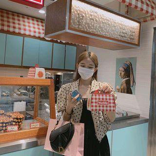 Puff-sleeve Polka-dot Cropped Jacket