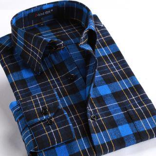 Long-sleeve / Short-sleeve Plaid Shirt