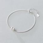 Faux Pearl Sterling Silver Bracelet Silver - One Size