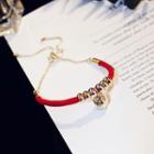 Alloy Pig Red String Bracelet Red - One Size