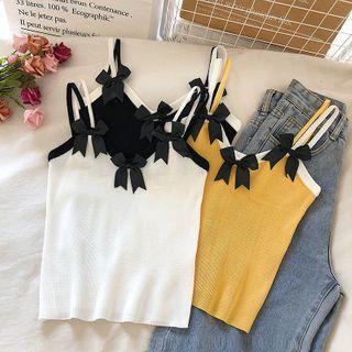 Bowknot V-neck Knitted Camisole