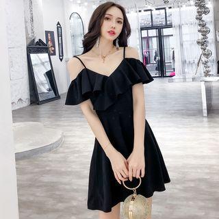 Off Shoulder Ruffle A-line Dress