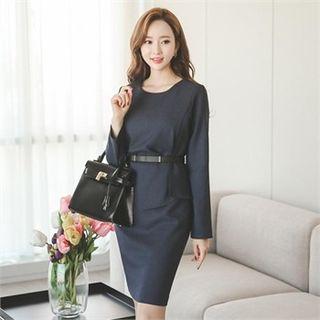 Flat-front Dress With Belt
