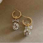 Bow Rhinestone Alloy Dangle Earring 1 Pair - Silver & Gold - One Size