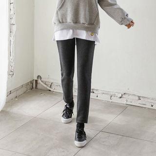 Band-waist Coral-fleece Lined Pants