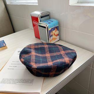 Woolen Retro Plaid Painter Hat