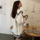 Sailor-collar Striped Knit Sweater