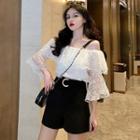 3/4-sleeve Lace Top / Shorts