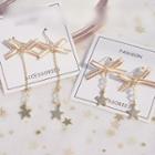 Lace Bow Alloy Star Dangle Earring