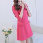 Long-sleeve Bow A-line Dress